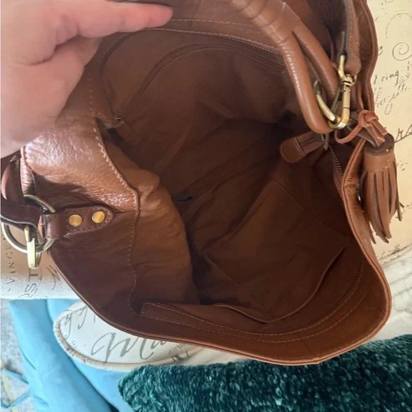 NWOT Brown Leather Satchel Bag - Picture 4 of 4